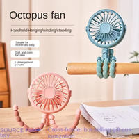 Ventilateur portable à main avec trépied flexible, réglage 3 vitesses, mini ventilateur de bureau pour siège auto, poussette et utilisation extérieure