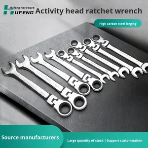 Llave de trinquete de doble uso con cabezal giratorio bidireccional personalizable, de acero de calibre 45, sin garantía - Product Image 2