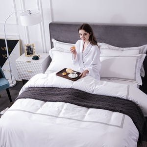 Cina fabbrica puro cotone <span class=keywords><strong>hotel</strong></span> lenzuola copripiumino, copertura lenzuolo, materasso di protezione e set di biancheria da letto - Product Image 6