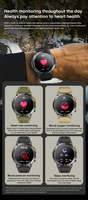 Smartwatch da Esterno con Chiamata BT, Schermo da 1.52", Fitness, Torcia, Bussola, Musica, Frequenza Cardiaca, Pressione Sanguigna, Orologio Sportivo Intelligente J300