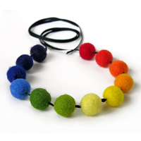 Guirlandes de boules de feutre de laine arc-en-ciel de taille 100% de couleurs personnalisées
