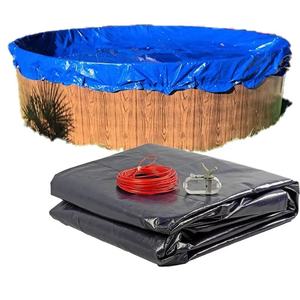गर्म उत्पाद 180g/180gsm नीले/काले धूल प्रतिरोधी गोल/अंडाकार/आयताकार आकार पे तिरपाल स्विमिंग पूल कवर - Product Image 1