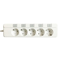 Multiprise JINGMIN à 5 prises avec protection contre les surtensions, cordon d'extension de 1,5 m, interrupteur de contrôle indépendant, 90-265 V 16 A, prix usine