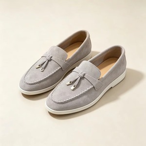 Zapatillas de ballet de gamuza ligeras de suela blanda para verano 2026, estilo casual de una sola capa, con borlas y costuras decorativas. - Product Image 6