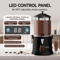 Nouvelle machine à chocolat chaud commerciale 10L/2,6Gal, distributeur de boissons chaudes, couvercle hermétique, contrôle intelligent de la température 86-194F, cacao