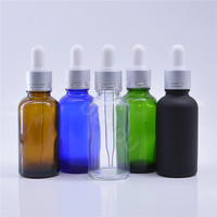 Runde Glasfläschchen mit Pipette 10ml 15ml 30ml 50ml 100ml, Leere Behälter für Ätherische Öle, Nagelhautöl & Gesichtsserum