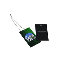 Étiquettes de bagages de voyage en tissu vert avec code QR 350 g/m² 90 x 50 mm pour sacs de golf, vêtements, chaussures, bijoux, avec logo personnalisé