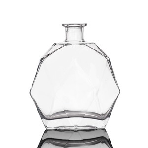Bouteille de whisky en verre cristal de luxe moderne, ronde, hexagonale, à base épaisse, 800 ml, vide, pour vin et <span class=keywords><strong>vodka</strong></span> - Product Image 3