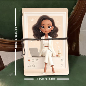 Rétro A6 Journal Nouvel An Cadeau pour frère pour suivre la forme physique et les progrès des objectifs avec femme <span class=keywords><strong>ordinateur</strong></span> <span class=keywords><strong>portable</strong></span> tasse à café perles imprimées sur - Product Image 4