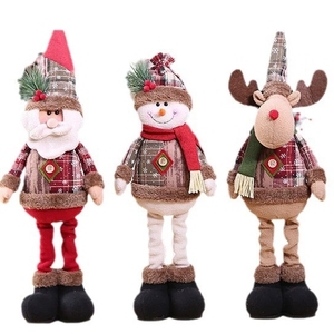 Figura de Muñeco de Nieve Navideño Nostálgico, Vestido con Tela a Cuadros Clásica, Diseño Elástico y Pequeñas Copos de Nieve, para Decoración de Bares - Product Image 6