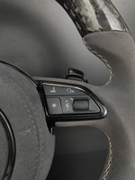 Volant en cuir et fibre de carbone forgée pour Audi A3/A4/A5/A6/Q3/Q5/Q7/S3/S4/RS3/S Line - Amélioration personnalisée avec bande décorative