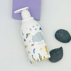 Bouteille en plastique personnalisée en HDPE de 500 ml avec pompe pour liquide nettoyant pour bébé, sérigraphiée, en provenance du Guangdong, pour shampoing et lotion - Product Image 2