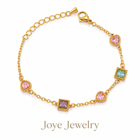 Bracelet tendance en acier inoxydable pour femme, plaqué or 18 carats PVD, avec zircon, style quotidien, bijoux à la mode