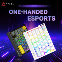 Teclado Mecánico para Juegos Ajazz Ak029 de Una Mano, 29 Teclas, Interruptor Magnético, Cableado, Ultraportátil para Windows y Mac