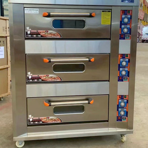 Horno de Panadería Comercial Grande de 3 Niveles y 9 Bandejas, Horno de Pan a Gas LPG, Horno Industrial para <span class=keywords><strong>Pizza</strong></span> - Product Image 1