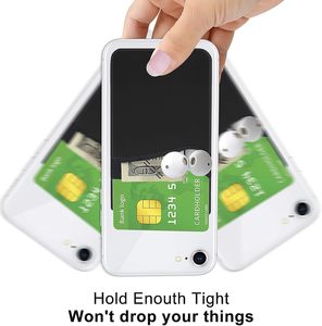 Factory Wholesale Men Women Credit Debit Business ID Card Phone Wallet Silicone Double Layer Large Capacity Sticky Card Holder - Product Image 4