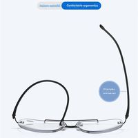 Lunettes de lecture progressives photochromiques sans monture en alliage de titane à double pont pour hommes et femmes, style pilote, vente en gros