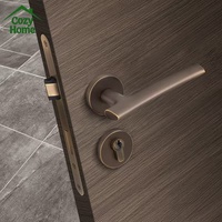 Poignée de porte moderne de luxe, modèles pour porte principale, poignée noire mate, ensemble de poignées pour porte en bois, poignée de porte en laiton massif vieilli, ensemble de serrures de porte