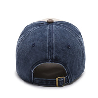 Gorra de béisbol Block Vintage de algodón lavado con borde desgastado del mismo color, estampado gráfico frontal con logo y visera curva