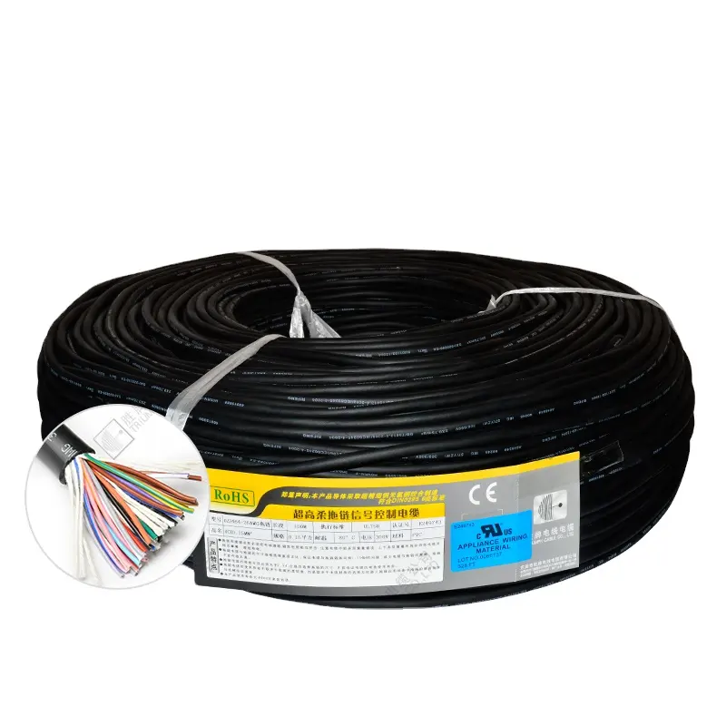 Ausgezeichnete Isolierung und Schutz UL2464 28 Awg 7/0.127TS OD 3,4 PVC 2-Kerndraht schwarze Farbe für Computer-Stromversorgung