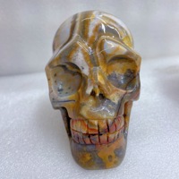 Crânes en Agate Mexicaine Crazy Lace en Gros, Figurines de Tête de Cristal Polies et Rondes pour la Décoration Intérieure