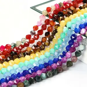 Manufacturer 6-10mm raw stone jewelry charms Faceted natural Crystal geometry rhombus Loose Beads for jewelry making