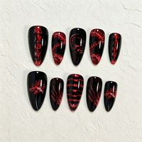 Faux ongles à presser 24 pièces pour costume de Halloween Mummy Bat, motif visage fantôme et toile d'araignée, haute qualité, vente en gros