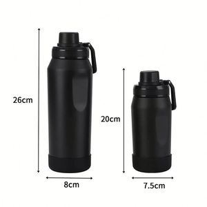 Gourde isotherme portable en acier inoxydable 304 de 600 ml et 800 ml à large ouverture avec protection en silicone pour les sports de plein air - Product Image 3