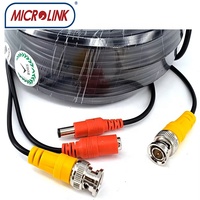 Câbles de caméra de vidéosurveillance siamois coaxiaux rg59 2c power cabo avec câble de saut coaxial d'alimentation cc