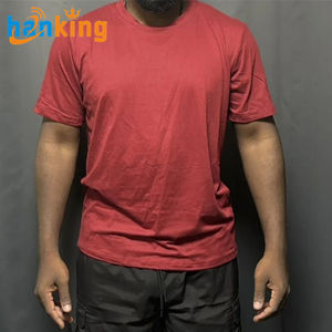 Camiseta Deportiva Ehanking para Hombre, 100% Algodón, Corte Ajustado, Color Sólido, Manga Corta, Transpirable, Cuello Elástico, Informal - Product Image 5