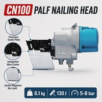 Cloueur à bobine TOUA CN100 PALF pour l'industrie lourde, corps en aluminium, accessoire dédié OEM, entièrement automatique, haute vitesse, pour la manutention de palettes
