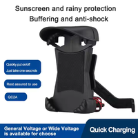 2A Reduce Shaking Sunscreen Cap Riding Soporte para teléfono móvil Soporte con cargador para bicicleta eléctrica y motocicleta