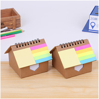 Lot de blocs-notes adhésifs pour bureau, mémos en forme de maison, style brique en papier, réutilisables en PET pour le bureau