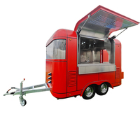 Norme européenne nouvelle caravane carrée mobile café bar bar à bière rouge sauqre remorque alimentaire