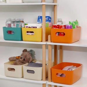Plastic <b>Storage</b> Bins Rectangle Eco Friendly Food Container For Kitchen Desk Organizers White Gray Apricot - Product Image 1