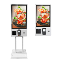 Machine de paiement de facture à montage mural à écran tactile en libre-service de restauration rapide kiosque de paiement à commande automatique de 32 pouces