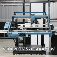 SCULPFUN S70 Max 70W Diode Lazer Machine de gravure Lazer Packer Laser de puissance supérieure Graveur Machines de découpe pour feuilles et bois