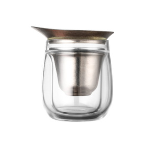 Double Walled Glass <b>Tea</b> <b>Set</b> With Pure Titanium Strainer Travel Kung Fu <b>Tea</b> <b>Set</b> 2 Cups Portable Teapot With Lid - Product Image 5