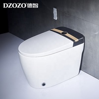 WC intelligent électrique à fixation au sol pour salle de bain, cuvette allongée, chasse d'eau automatique, toilette intelligente avec bidet