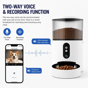Pengumpan Hewan Peliharaan Pintar Langsung dari Pabrik, Plastik Stainless Steel, Kapasitas 3L, Dilengkapi Kamera Wifi, untuk Kucing dan Anjing, Penggunaan di Dalam Rumah - Product Image 5