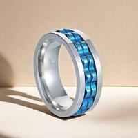 Nouvelle bague anti-stress multicolore en acier inoxydable plaqué or, inaltérable, un accessoire tendance indispensable pour homme