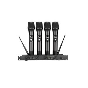 4-kênh UHF với 4 cầm tay không dây kim loại di chuyển cuộn dây Micro 150m tiếp nhận 4 micro cho các cuộc họp hosts KTV - Product Image 1