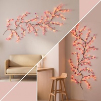 LED-Weidenranken-Kirschblüten-Schmetterlings-Baumzweig-Licht, USB-betrieben, 8 Modi, für Schlafzimmer, Wand, Zuhause, Festdekoration