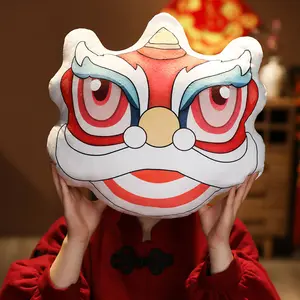गर्म बिक्री चीनी नव वर्ष शेर नृत्य पोशाक चीनी पारंपरिक शेर नृत्य आलीशान तकिया उपहार बच्चों के लिए