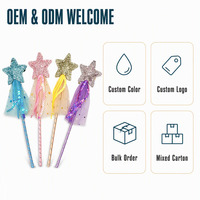 Baguette Magique Étoile Scintillante Princesse avec Jupe en Tulle pour Fête d'Anniversaire Enfant Accessoire de Costume Cadeau OEM