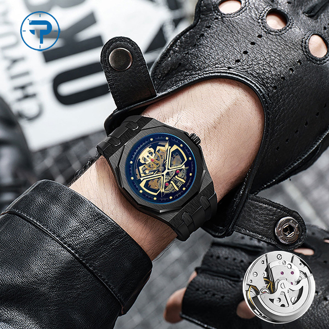 Watch Manufacturer Luxury Men Automatic Tourbillon Watch Fully Automatic Mechanical Silicone Strap Powerful Luminous Watches