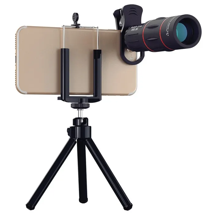 HD Optik 18X Lensa Telefoto Portabel Teleskop Monokular untuk Konser Ponsel Pintar Perjalanan Hadiah Ponsel Olahraga