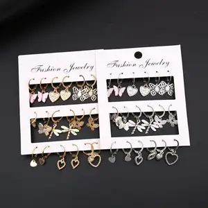 Fashion Love Women Pearl Butterfly Snake Earrings For Women Big Circle Snake Earring