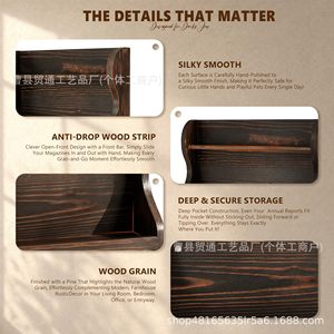 Wooden Wall Mounted Mail Organizer Storage Rack Entryway <b>Shelf</b> With <b>Hooks</b> For Home Living Room Decoration - Product Image 4
