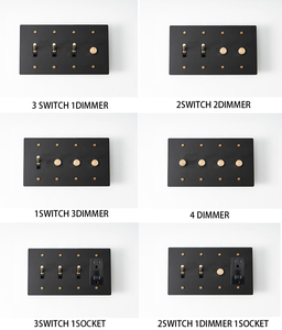 Tùy Chỉnh Chúng Tôi Tiêu Chuẩn Tường Kéo Chuyển Đổi Vàng Đen Retro Bronze SS 4 Tấm 30 Ngày Brass Knulred Chuyển Đổi DIY 110V Ổ Cắm Dimmer - Product Image 3